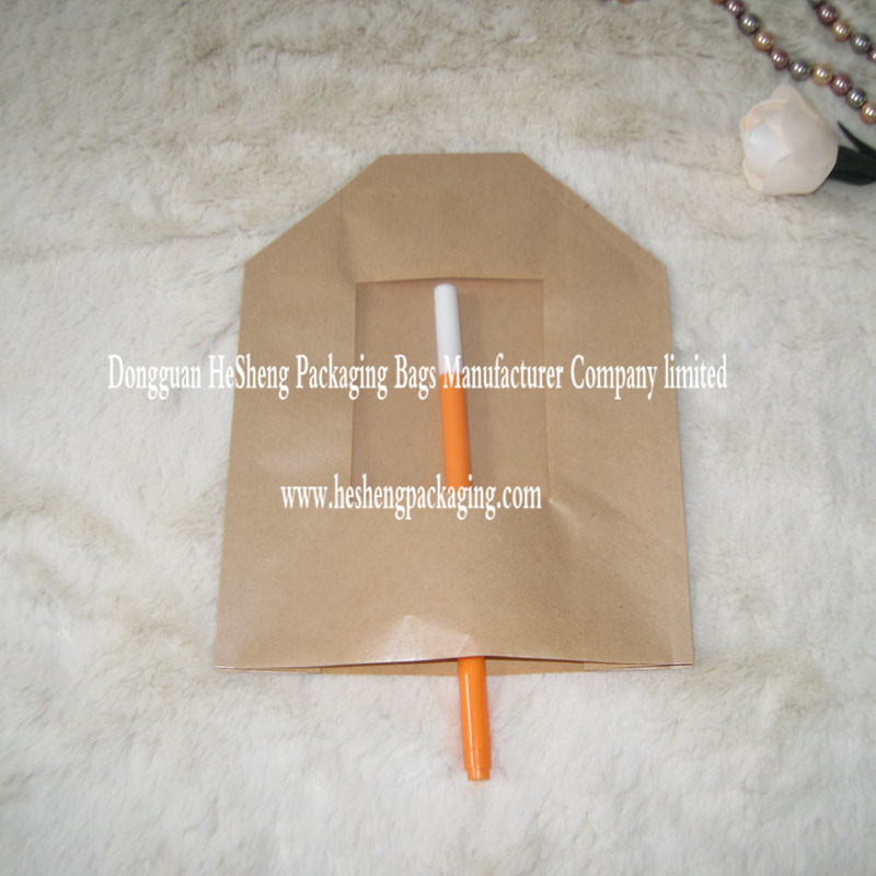 Food packaging paper bags with window