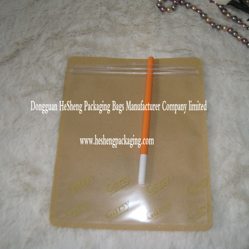 Kraft backed stand up zipper pouch bags