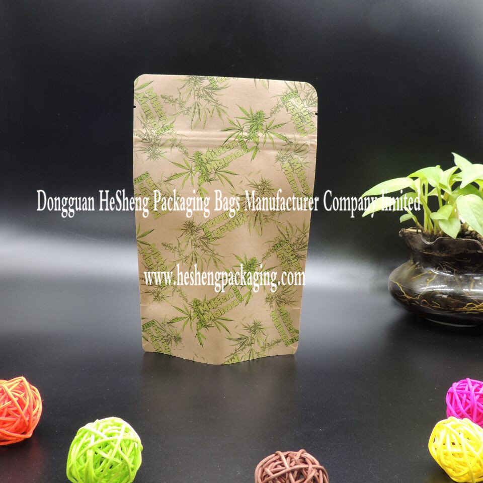 kraft window stand-up zipper pouches