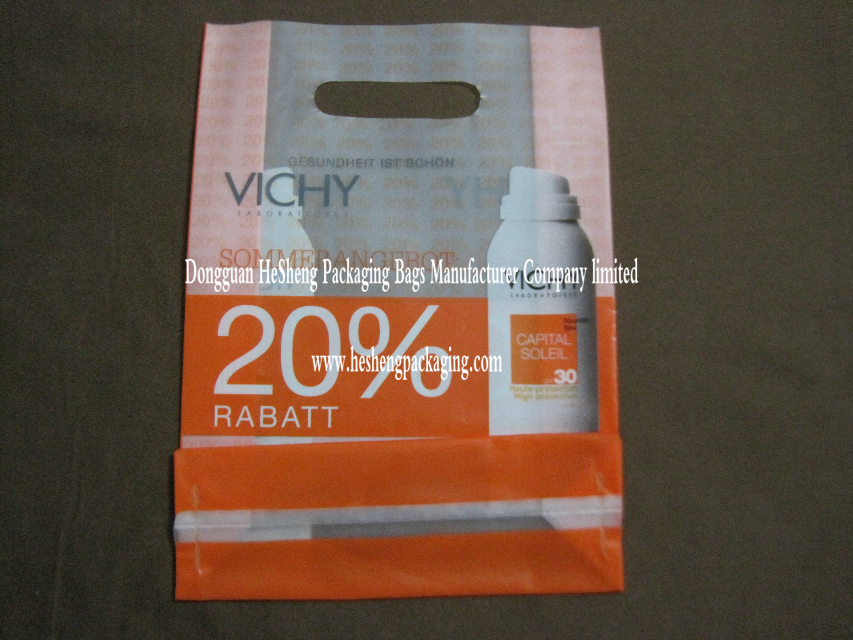 full color patch handle custom plastic bags
