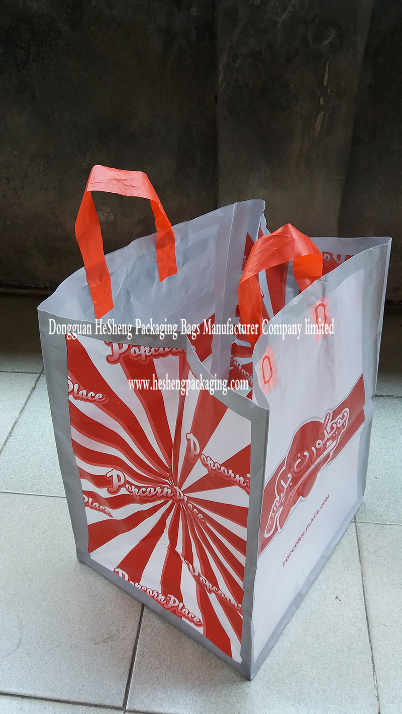 soft loop handle promitional plastic bags