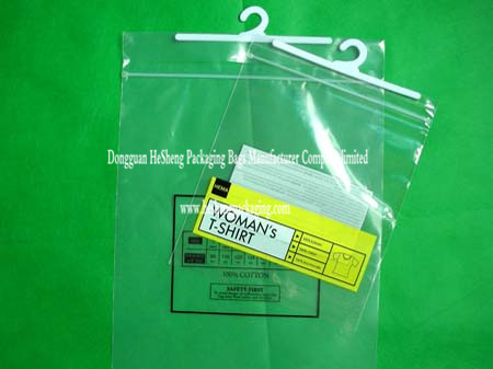 Woman shirt zipper plastic bags with clasp
