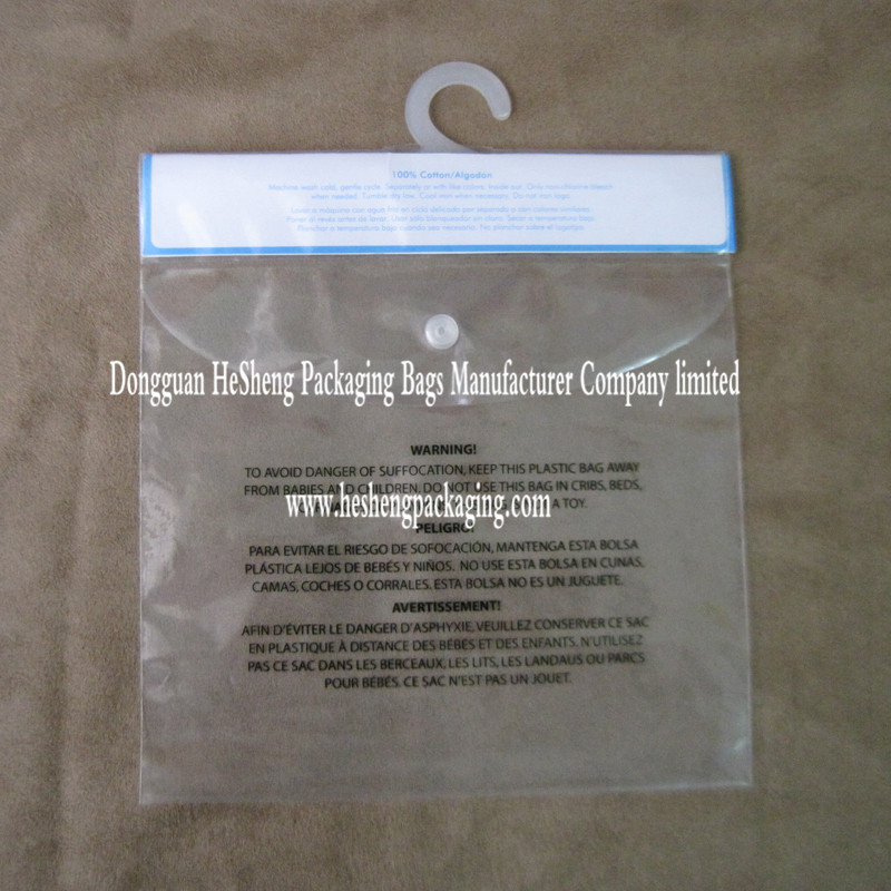 Zipper plastic bag with clasp